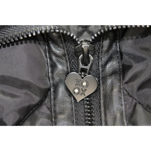 XOXO Girls M (8-10) Quilted Puffer Jacket Coat Black Sherpa Collar - Picture 9 of 11